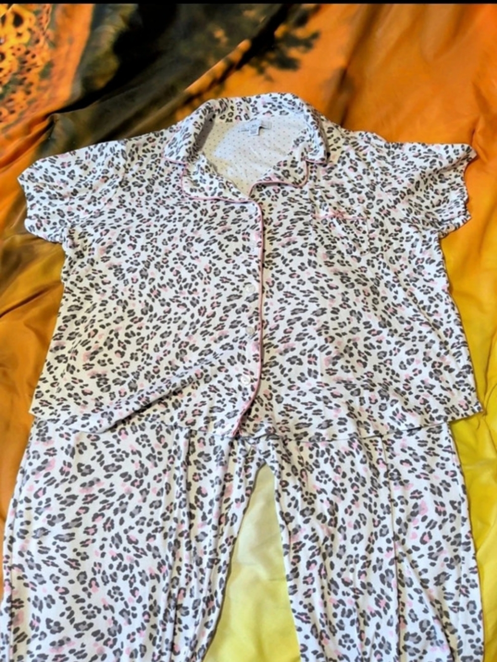 Karen Neuburger Short Sleeve Notch Collar Pajama Set XXL